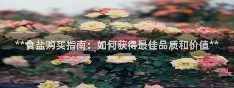 威九国际66m66m：**食盐购买指南：如何获得最佳品质和价